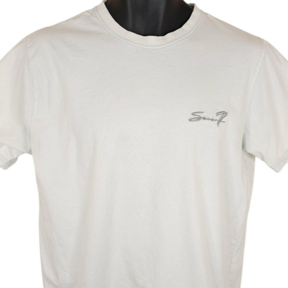 Seven7 Jeans T Shirt Mens Size Large Blue Embroidered Streetwear